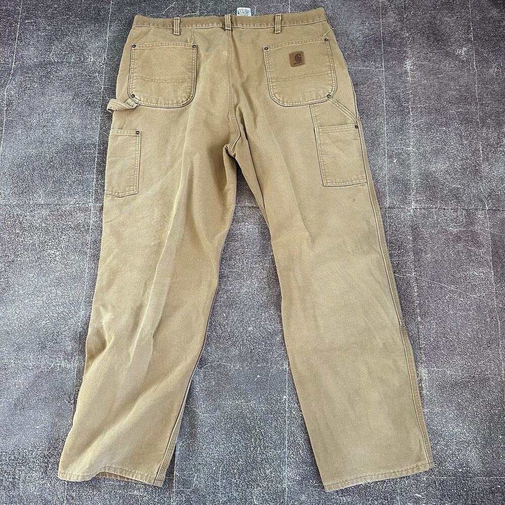 Mens Carhartt B01 Firm Duck Double Front Knee Canvas Brown Work Pants Sz 40 X 32 - Picture 4 of 4